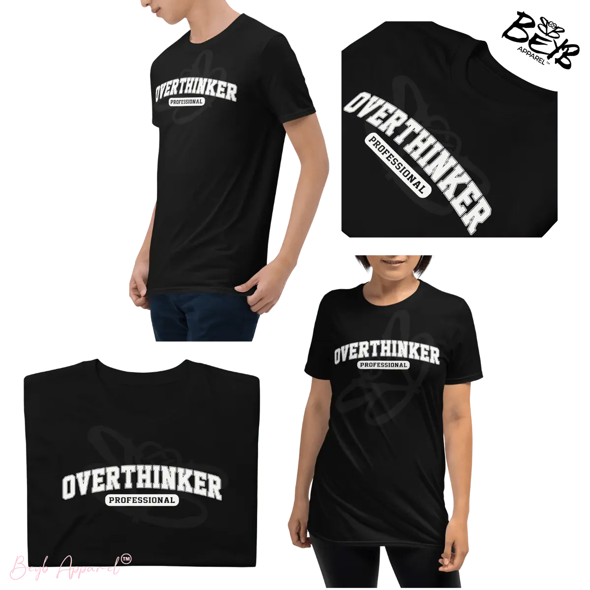 Overthinker Varsity White - BEYB Apparel