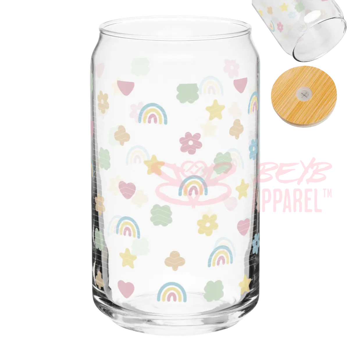 Lucky charms | Vaso de vidrio con diseño kawaii - BEYB Apparel